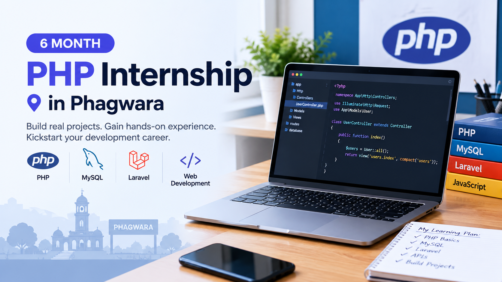 6 Month PHP Internship in Phagwara